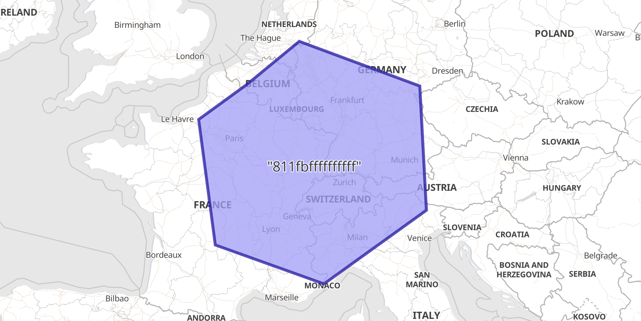 Kibana map with showing an H3 cell