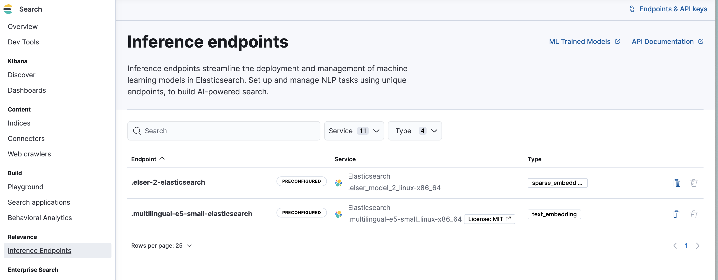 Inference endpoints UI