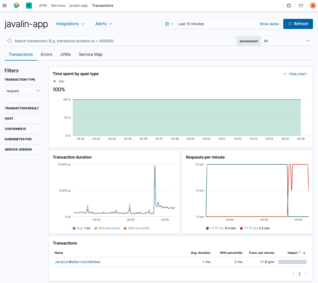 Javalin App Applications UI