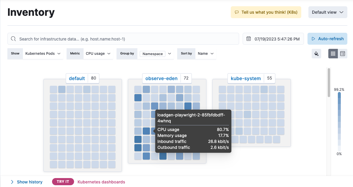 Kubernetes pod filtering