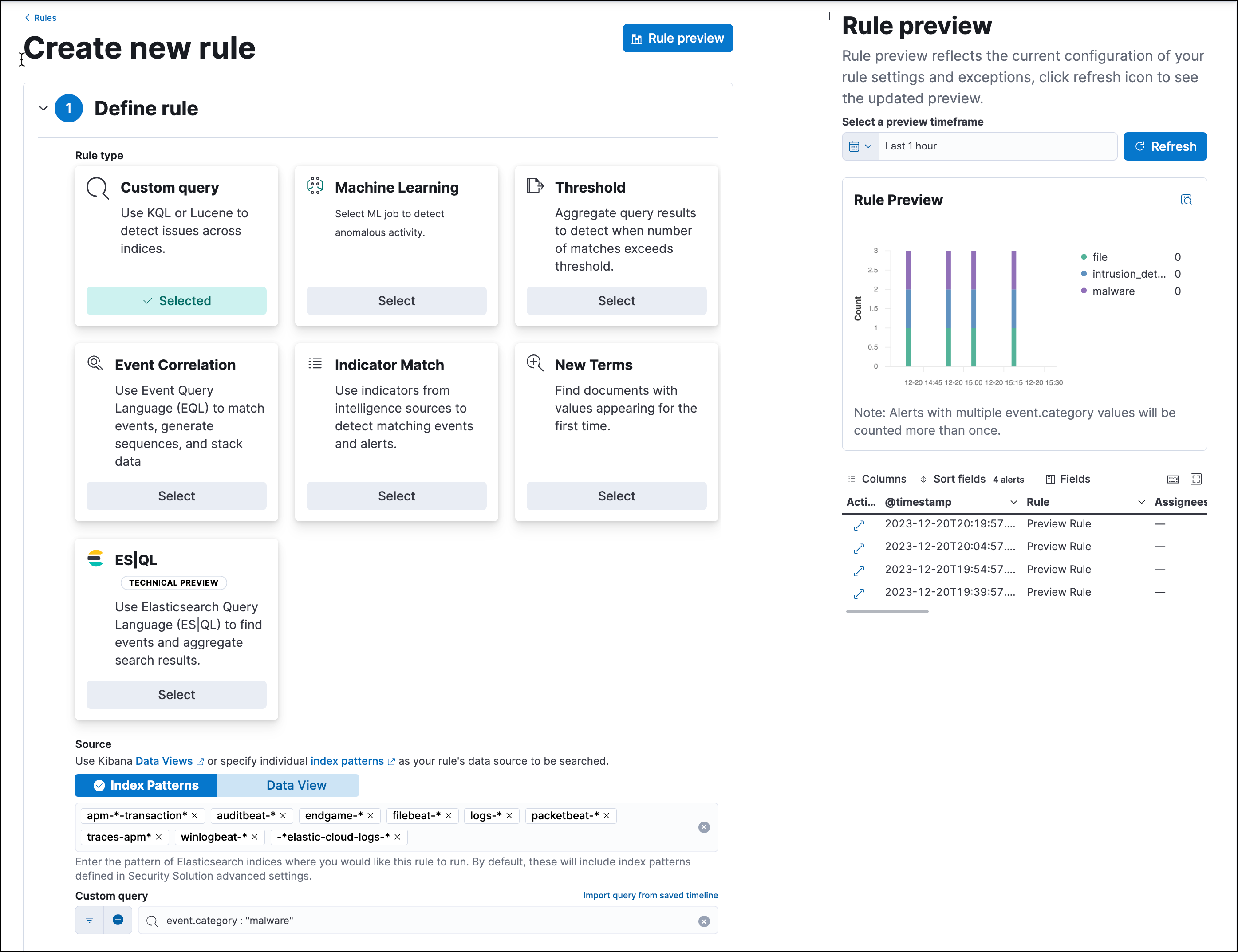 Rule preview